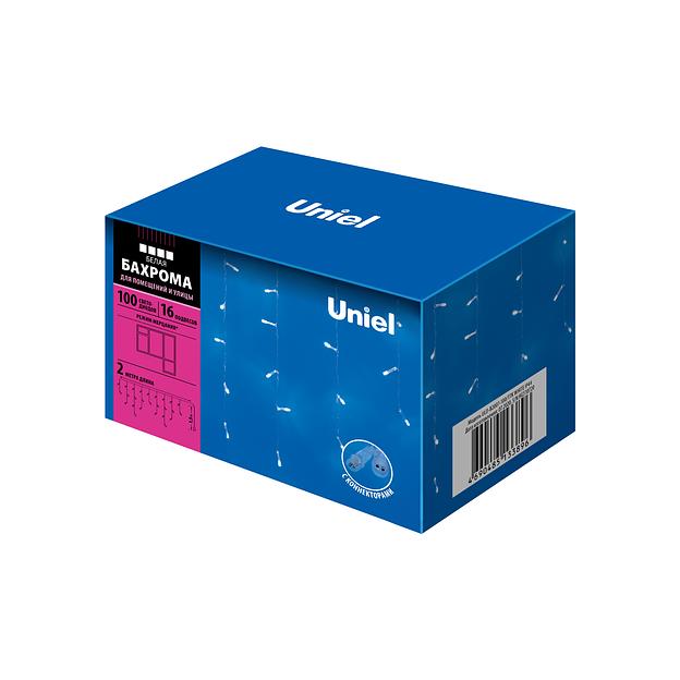 Бахрома светодиодная с эффектом мерцания 2м Соединяемая 100 светодиодов Провод прозрачный ULD-B2007-100/TTK WHITE IP44 фото 1