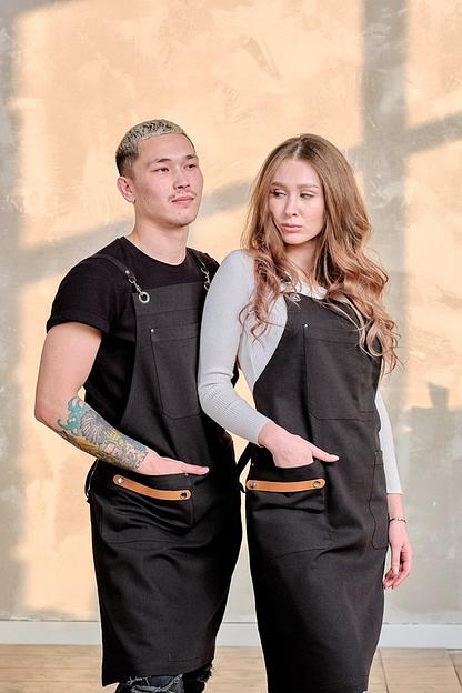 Фартук черный FSK Джинс на люверсах опт фото 1