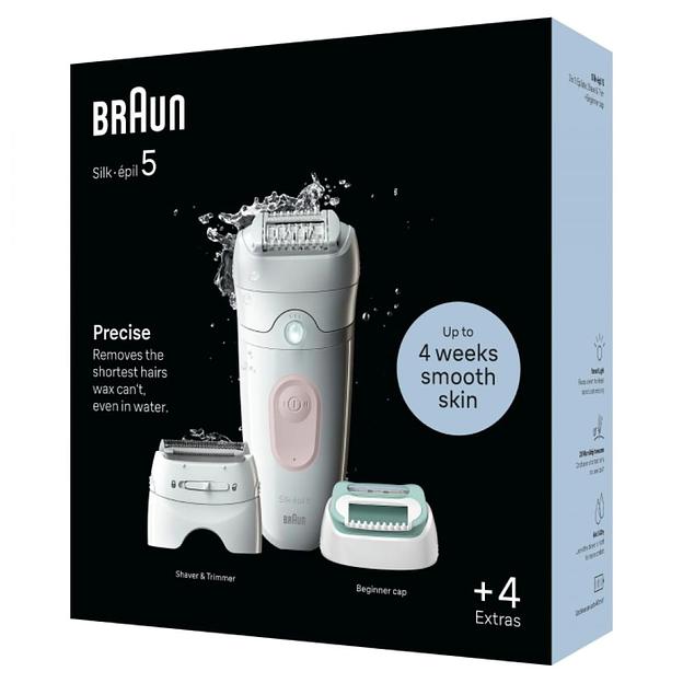 Эпилятор Braun SE5-050 скор.:2 насад.:4 от электр.сети от аккум. белый/розовый фото 8