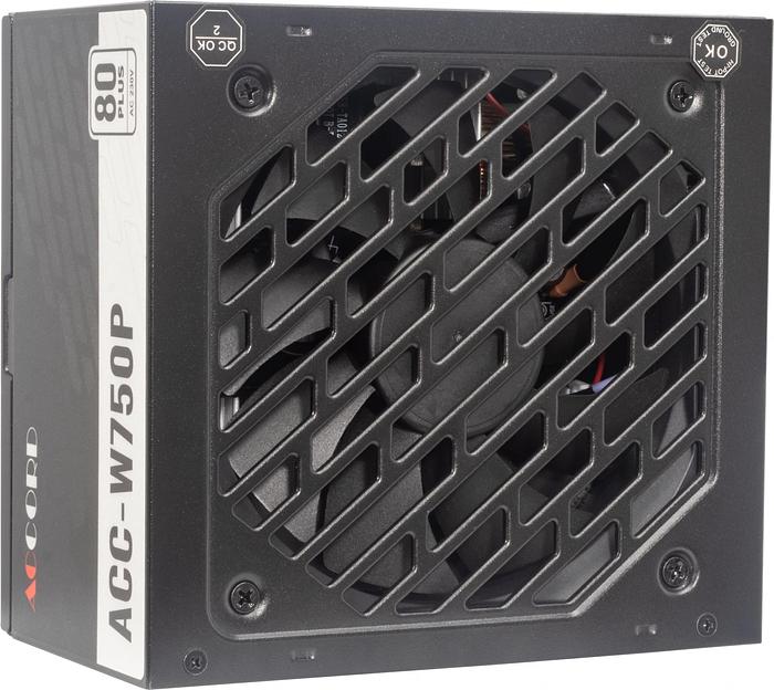 Блок питания Accord ATX 750W ACC-W750P 80 PLUS WHITE (20+4pin) 120mm fan 6xSATA RTL фото 2
