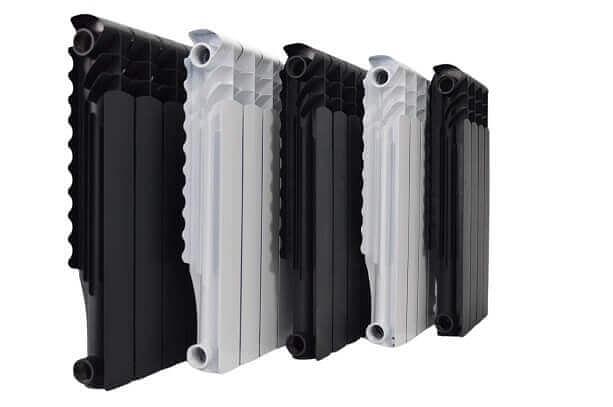 Алюминиевый отопительный радиатор 4-6-8-10 секционные KIBO-500 чёрный ОПТ фото 6