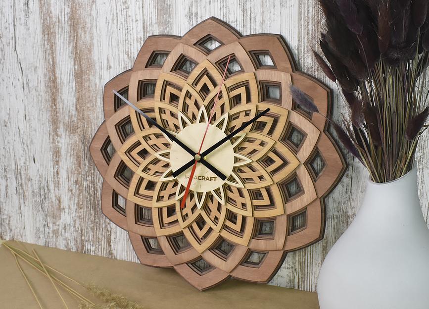 Часы настенные из дерева «Мандала», опт фото 1
