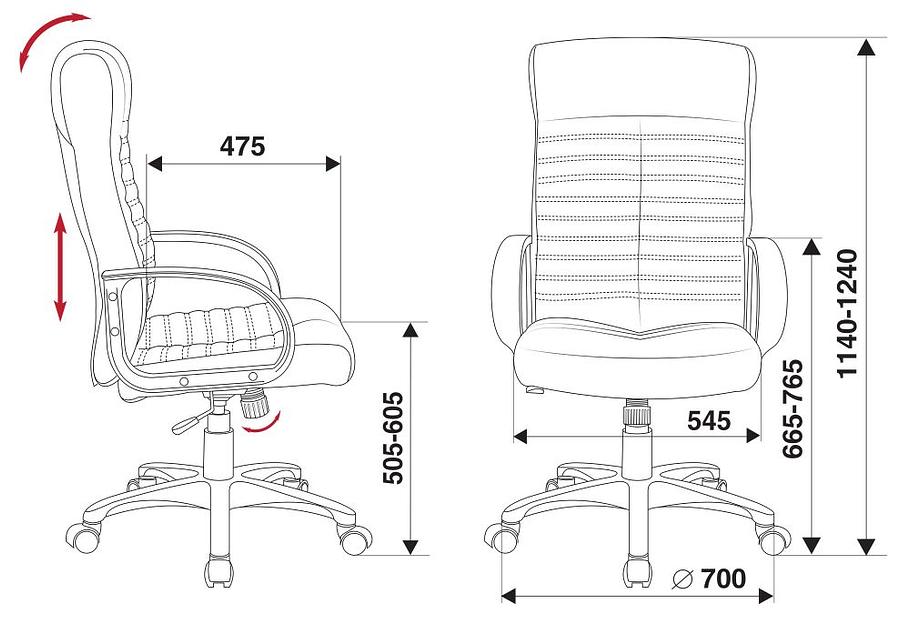 Кресло руководителя Бюрократ KB-10LITE черный искусственная кожа крестовина пластик фото 6