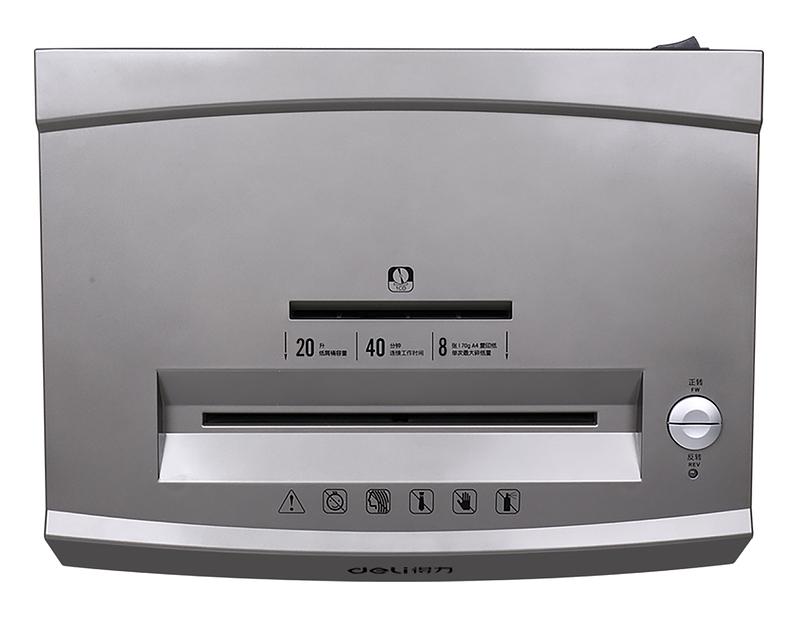 Шредер Deli 9907 серебристый с автоподачей (секр.P-4)/фрагменты/8лист./20лтр./скрепки/скобы/пл.карты/CD фото 5