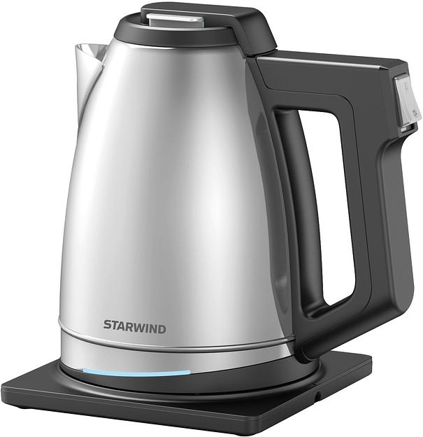 Чайник электрический Starwind SKS4040 2.0л. 1800Вт серебристый/черный корпус: металл/пластик фото 1