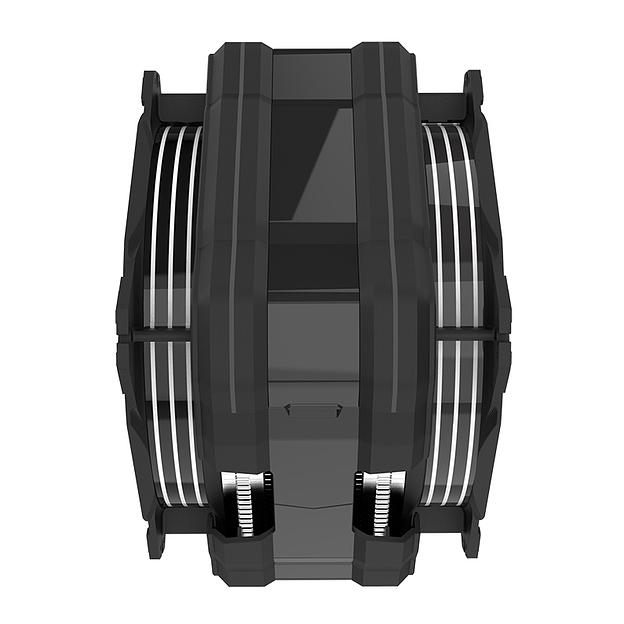 Кулер для процессора Alseye M120D Plus II, 2х120мм, 700~1900rpm, 4-pin, Al+Cu, черный/ARGB, 73.7CFM, 38дБ, 6-PIPE, TDP 200Вт, LCD-дисплей, INTEL 1700/1200/115x/2011/2066/1366, AMD AM5/AM4, никелированное основание, программный мониторинг температуры  (M120DB-PLUS-II) фото 4