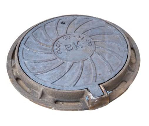 Чугунный люк ГОСТ 363499 тип В125 на шарнире с замком ОПТ фото 1