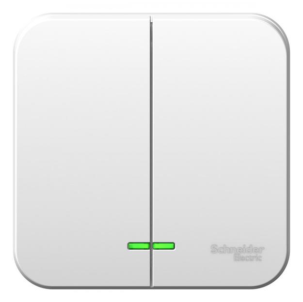 Systeme electric BLNVA065111 BLANCA О/У 2-клавишный ВЫКЛЮЧАТЕЛЬ ( c х.5) с подсв.ИЗОЛ.ПЛ.,6А,250B,БЕЛЫЙ фото 2