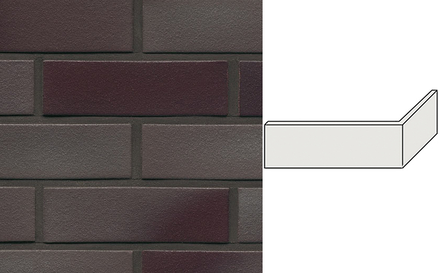 Клинкерная плитка угловая ручной формовки Feldhaus Klinker NF 14 W384 ferrum liso 240*71*115*14 мм фото 1