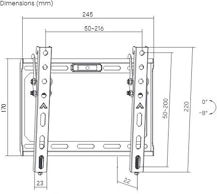 Кронштейн для телевизора Ultramounts UM847 черный 13"-43" макс.45кг настенный наклон фото 6