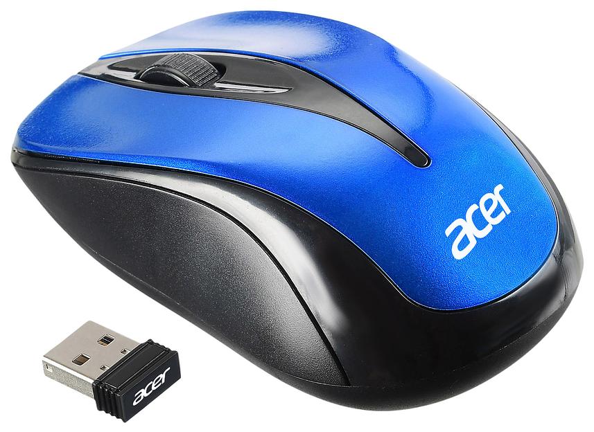 Мышь Acer OMR132 синий/черный оптическая (1000dpi) беспроводная USB для ноутбука (3but) фото 4
