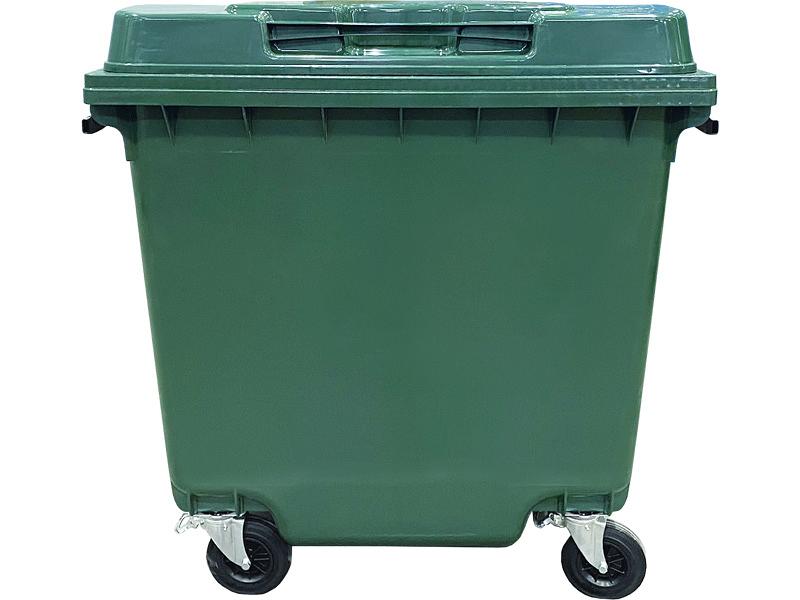 Мусорный контейнер 1100л. на колёсах зелёный фото 5