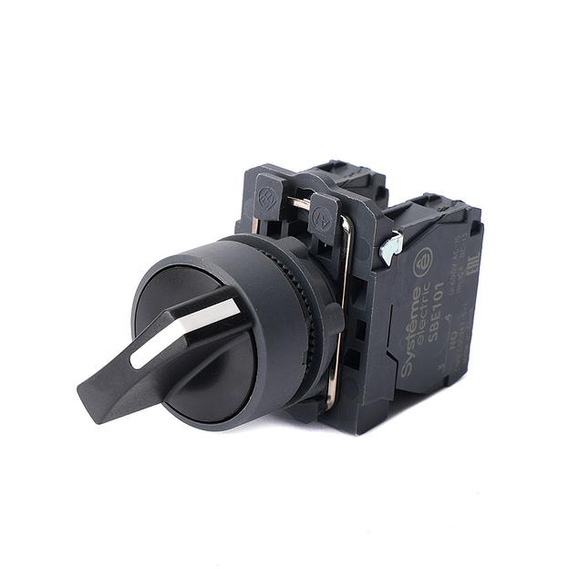 Переключатель SB5 в сборе модульный 22мм 3 позиции с возвратом 2НО фото 1