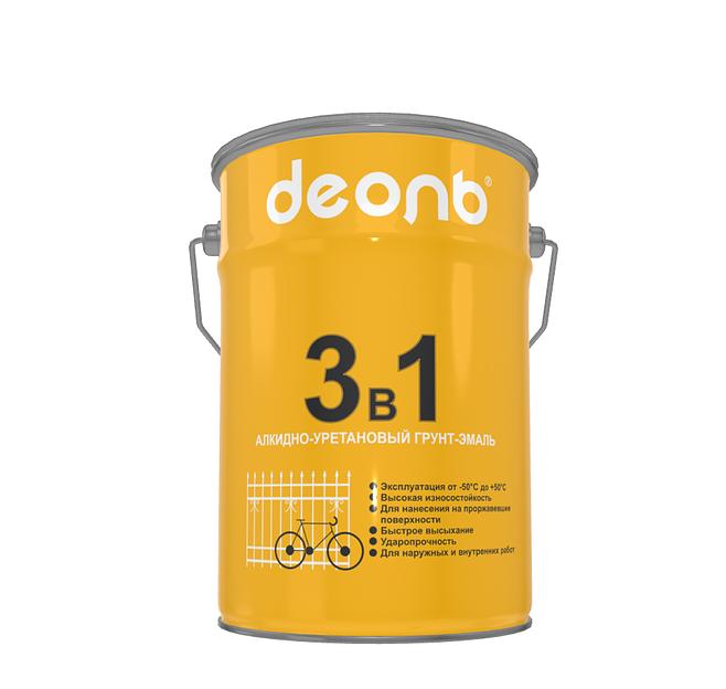 Грунт-эмаль по ржавчине 3 в 1 матовый ДЕОЛЬ белый 22 кг фото 1