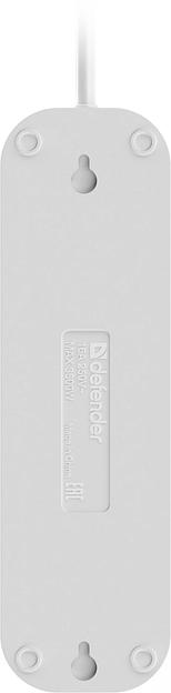 Сетевой удлинитель Defender R340 5м (4 розетки) белый (пакет ПЭ) фото 2