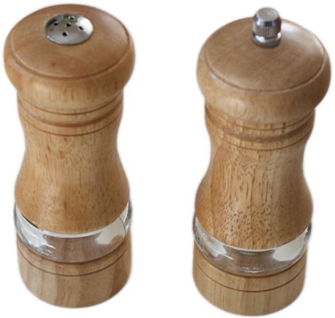 Мельница для перца + солонка h=13 см. (светлое дерево) /1/24/48/ фото 1