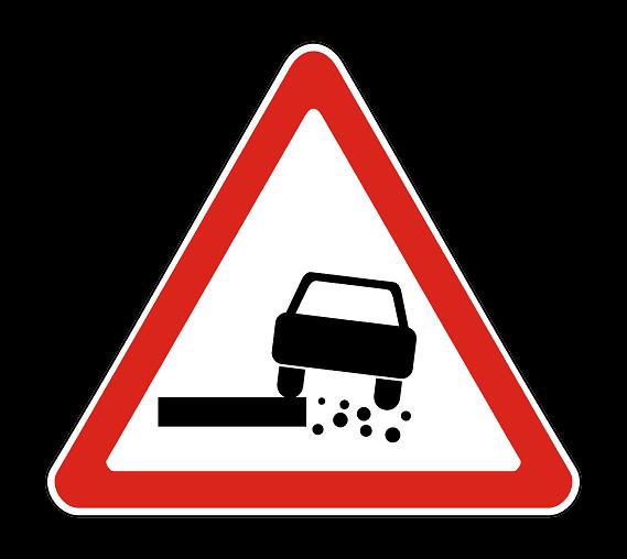 Дорожный знак 1.19 «Опасная обочина» фото 1