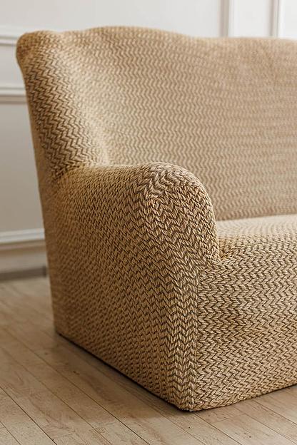 Чехол на трёхместный диван Чехлы&Пледы «Букле» ваниль ОПТ фото 5