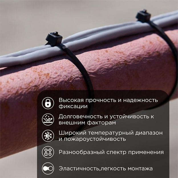 Rexant (07-0251-5) Хомут nylon 5.0 х 250 мм 100 шт черный фото 2