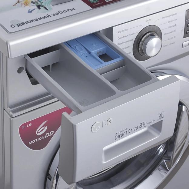 Стиральная машина LG F1296TD4 класс: A загр.фронтальная макс.:8кг серебристый инвертер фото 9