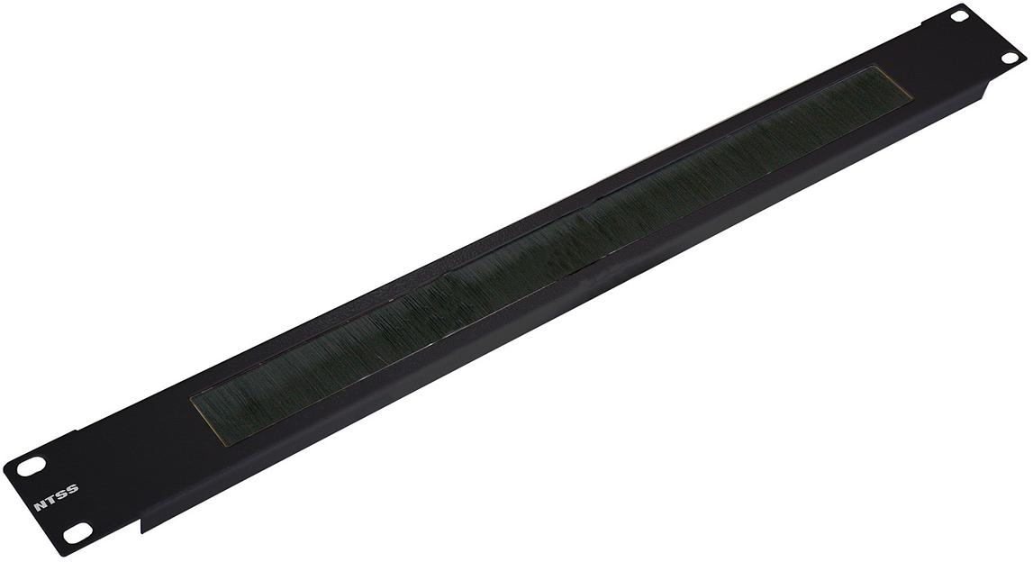 Кабельный органайзер Горизонтальный NTSS NTSS-BO-1U-BL односторонний щетки 1U шир.:19" фото 1