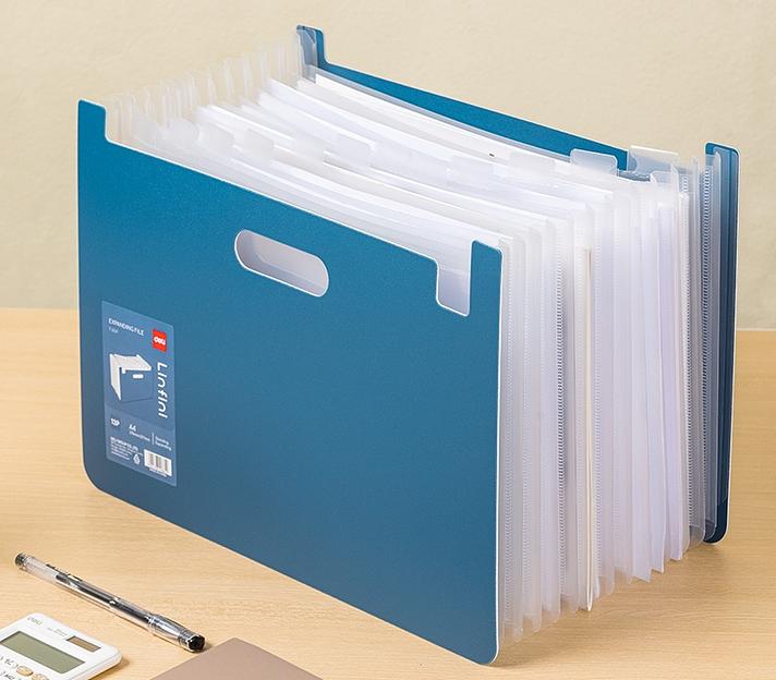 Папка-портфель Deli EF604 13 отдел. A4 полипропилен 0.75мм ассорти фото 2