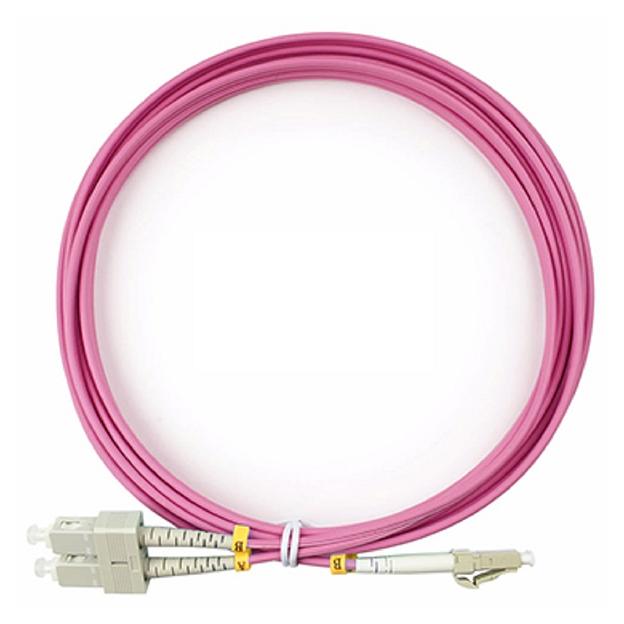 Шнур оптический Cabeus FOP-50-OM4-LC-SC-3m Шнур оптический duplex LC-SC 50/125 mm OM4 3м LSZH (FOP-50-OM4-LC-SC-3m) фото 1