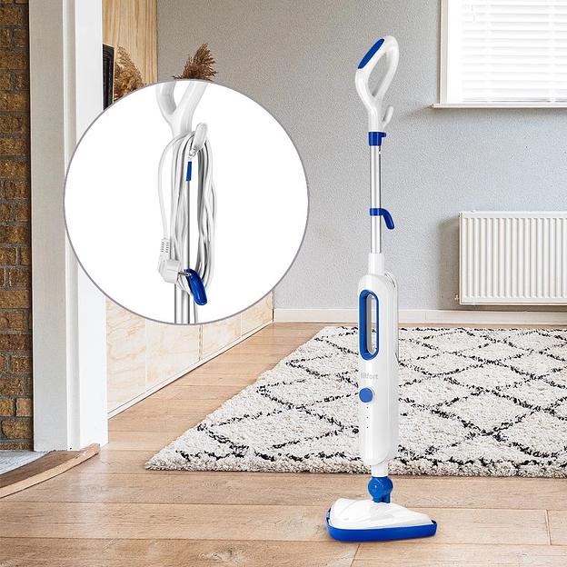 Швабра паровая Kitfort КТ-1048-3 1300Вт белый/синий фото 9