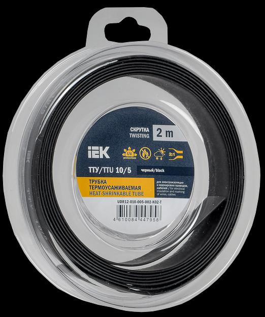 Трубка термоусадочная ТТУ нг-LS 10/5 черная (2м/упак) IEK фото 1