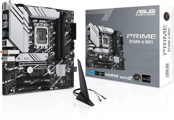 Материнская плата ASUS PRIME B760M-A WIFI, LGA1700, B760, 4*DDR5, HDMI+DP, 4xSATA3 + RAID, M2, Audio, Gb LAN, USB 3.2, USB 2.0, mATX; 90MB1EL0-M0EAY0 (PRIME B760M-A WIFI) фото 3