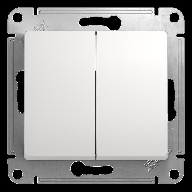 Systeme electric GSL000151 GLOSSA 2-клавишный ВЫКЛЮЧАТЕЛЬ, сх.5, 10АХ, механизм, БЕЛЫЙ фото 1