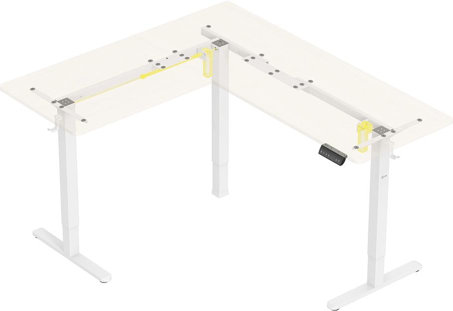 Стол для компьютера Cactus угловой подъёмный столешница МДФ белый дуб каркас белый 140x72x60см (CS-EDXL-WWD) фото 2