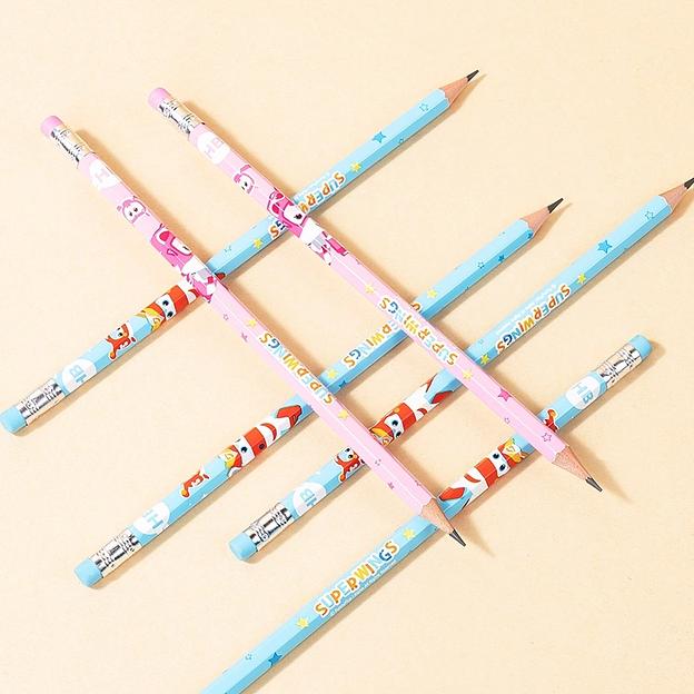 Карандаш ч/г Deli EC058-HB 2.2мм шестигран. тополь ассорти ластик фото 2