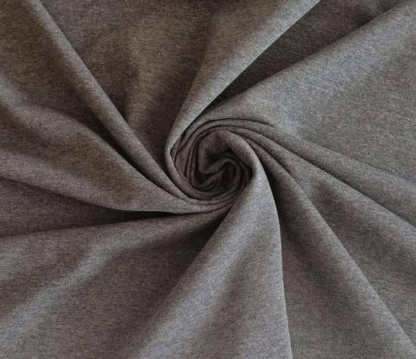 Ткань трёхнитка начес компакт пенье премиум серая фото 1