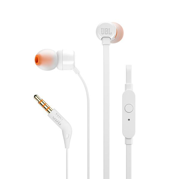Гарнитура вкладыши JBL T110 WHT 1.2м белый проводные в ушной раковине (JBLT110WHT) фото 1