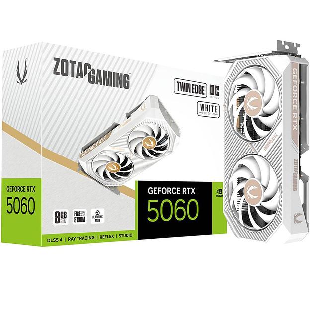Видеокарта Zotac RTX5060 TWIN EDGE OC WHITE ED 8GB GDDR7 128bit 3xDP HDMI 2FAN MEDIUM PACK фото 1
