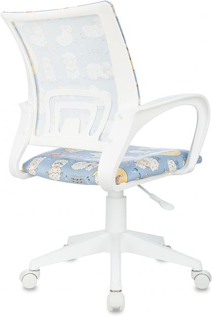 Кресло детское Бюрократ Burokids 1 W голубой овечки крестов. пластик пластик белый фото 4