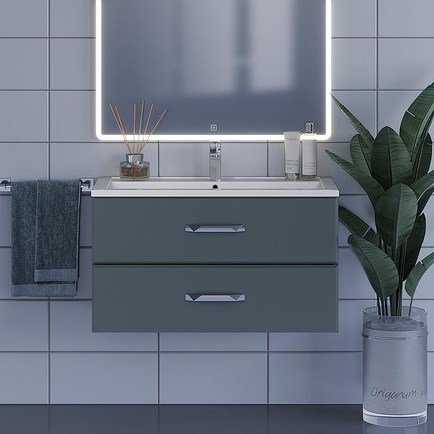 Тумба под раковину для ванной Uperwood Foster 90 см, подвесная, серый графит фото 1