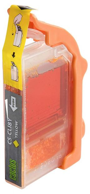 Картридж струйный Cactus CS-CLI8Y желтый (12мл) для Canon Pixma MP470/MP500/MP510/MP520/MP530/MP600/MP800/MP810/MP830/MP970/iP3300/iP3500/iP4200/iP4300/iP5200/iP5300/iP6600D/iP6700D/MX700/MX850/iX4000/iX5000/Pro9000/9000Mark II фото 2