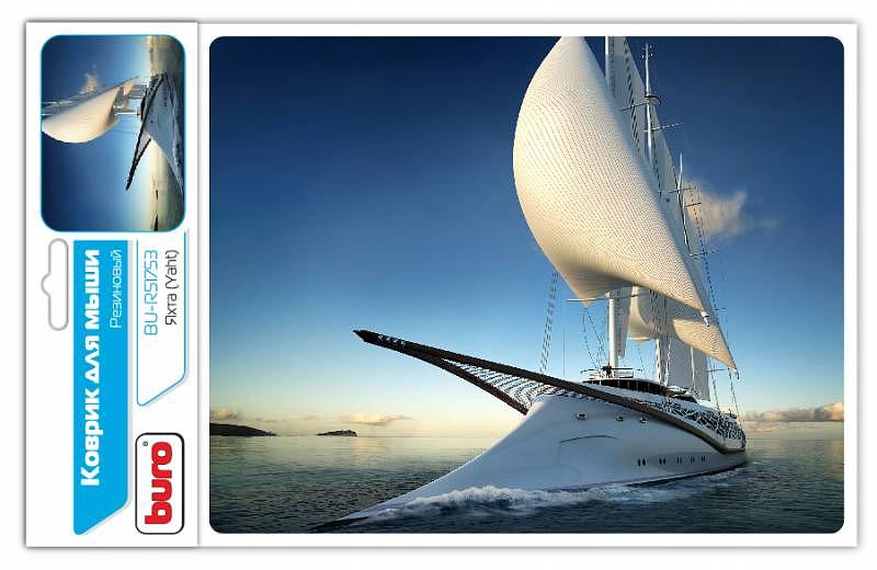 Коврик для мыши Buro BU-R51753 рисунок/яхта 220x180x2мм фото 1