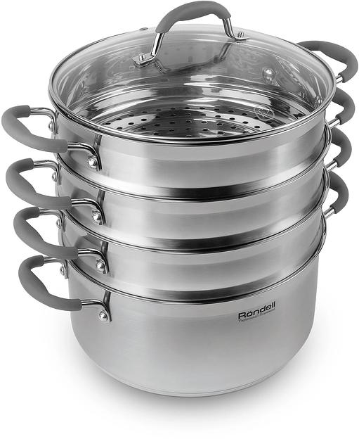 Кастрюля-пароварка Rondell RDS-1103 16.7л. d=26см (с крышкой) стальной фото 2