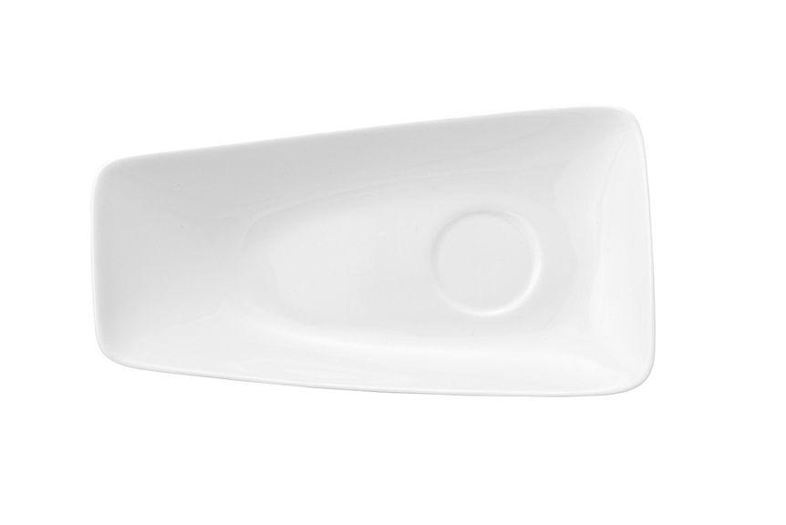 Блюдце 190 мм. прямоуг. асимметричное без полей с приподнятым краем Белый Ариан (чашка 52517) /1/12/ фото 1