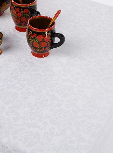 Скатерть 145*180 см. белая мелкий цветок /3/ фото 1