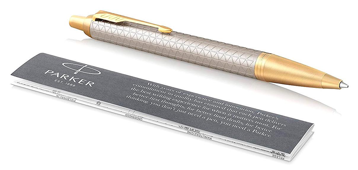 Ручка шариков. Parker IM Premium K323 (CW1931687) Grey GT M син. черн. подар.кор. фото 3