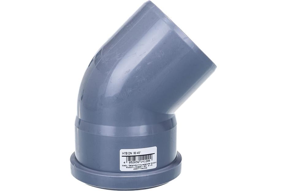 Отвод канализационный 90х45 град. фото 2