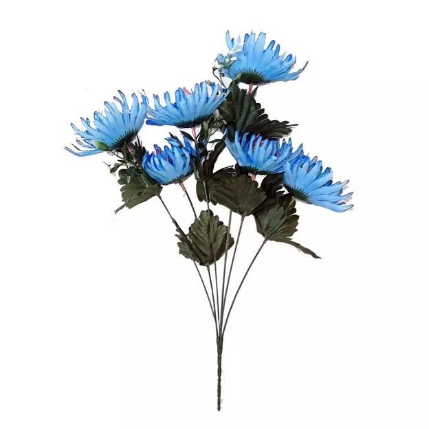 Букет с васильками 6 голов с зеленью 45см 429-784 фото 3