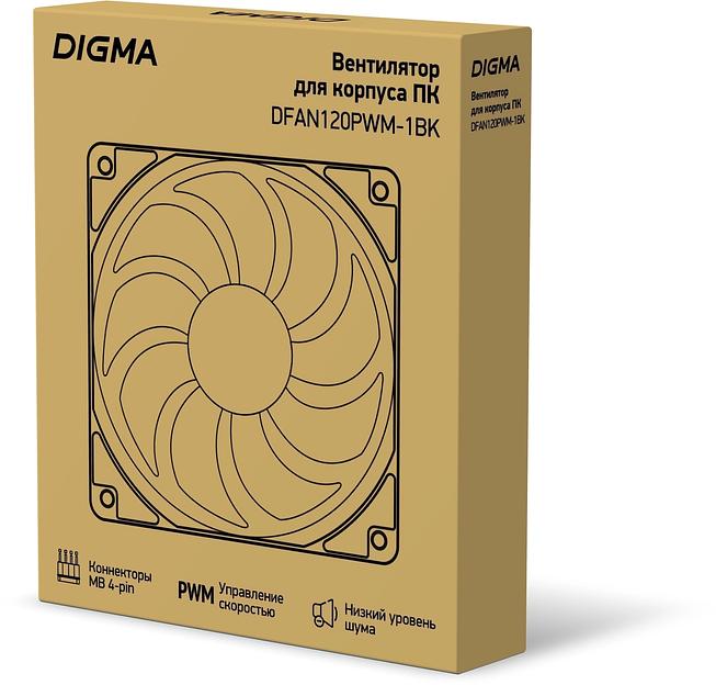 Вентилятор Digma DFAN120PWM-1BK 120x120x25mm черный 4-pin 20-28dB Ret фото 5