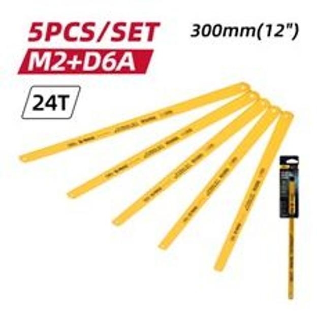 Набор биметаллических полотен по металлу 5 шт Deli DL353405A (300мм, 24 TPI, сталь M2+D6A) фото 1