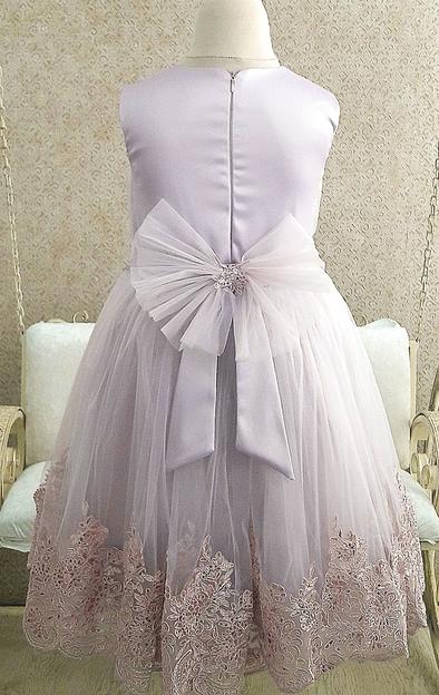 Платье «Её малышество» для девочек нарядное с драпировкой, сиреневый, 98 фото 2