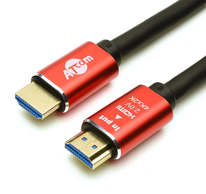 Кабель HDMI 30 m (Red/Gold, в пакете) VER 2.0 ATcom HDMI 2.0 (m) - HDMI 2.0 (m) 30 м (AT5947) фото 3